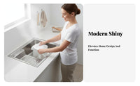 Laundry Sink with Washboard Easy to Cleaning Basin with Washboard Brushed Finish Stainless Steel Laundry Basin for Homemakers, Families, Basement