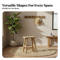 Long-Lasting Solid Wood Stool Mortise and Tenon Joinery Elm Wood Stool Stable Design Multi-Purpose for Homeowners, Business Owners, Restaurant, Dining Room, Kitchen, Entryway