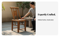 Weather Resistant Chinese Design Tea Table Set Long-Lasting Patio Table and Chair Set Easy to Clean Outdoor Seating Group Artisanal for Homeowners, Apartment Dwellers, Couples, Courtyard, Backyard, Front Porch, Poolside