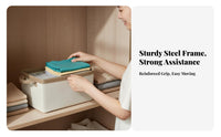 Compartmentalized Clothing Container Stackable Wardrobe storage container With Handles