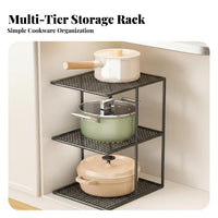 Space Saving Pot and Pan Organizer Large Capacity Multi-Layer Pot Stand Accessible Design for Home Cooks, Homemakers, Countertop, Pantry