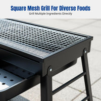 Charcoal Grill, Portable Folding BBQ, Stainless Steel, Detachable, for Patio, Camping, Complete Set