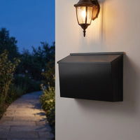 Mailbox with Slanted Lid Matte Black Mail Box Rectangular Hardware for Fence