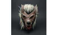 Wolf Headpiece with Synthetic Coat Realistic Wolf Headpiece Full-Head Headdress for Adults, Halloween, Cosplay, Spooky Attractions