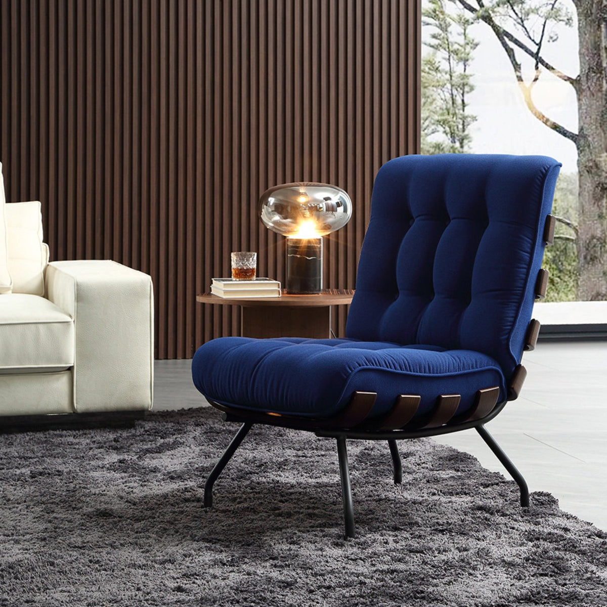 Italian design Upholstered armrestchair Minimalist Design Upholstered Tub Chair Retro Look Household Furniture Comfortable Seating for Homeowners, Readers, Adults, Living Room, Bedroom, Home Office, perusing alcove
