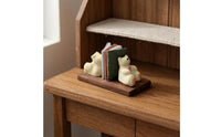 Dollhouse Bookshelf Display 1:12 Scale Mini Bookshelf Wood-Look Tiny Library Decor