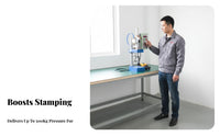 Pneumatic Punch Press Machine Two-Button Button Switch Single Column Pneumatic Press Powerful Pressure Workshop Equipment for Factory Workers, Garage