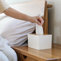 Tissue Box for Bedroom and Living Room Decor, Modern Minimalist Tissue Box Holder with Bamboo Lid