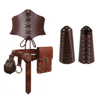 Lace-up Waist Belt Steampunk PU Leather for Cosplayers, Entertainers, Historical Reenactment Fair, Halloween