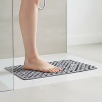 TPE Non-Slip Shower Mat with Suction Cups, Large Hole Bathtub Mat for Bathroom Safety