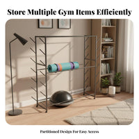 Exercise Mat and Ball Rack Versatile Exercise Mat Storage Rack Space Saving Fitness Equipment Storage Stand