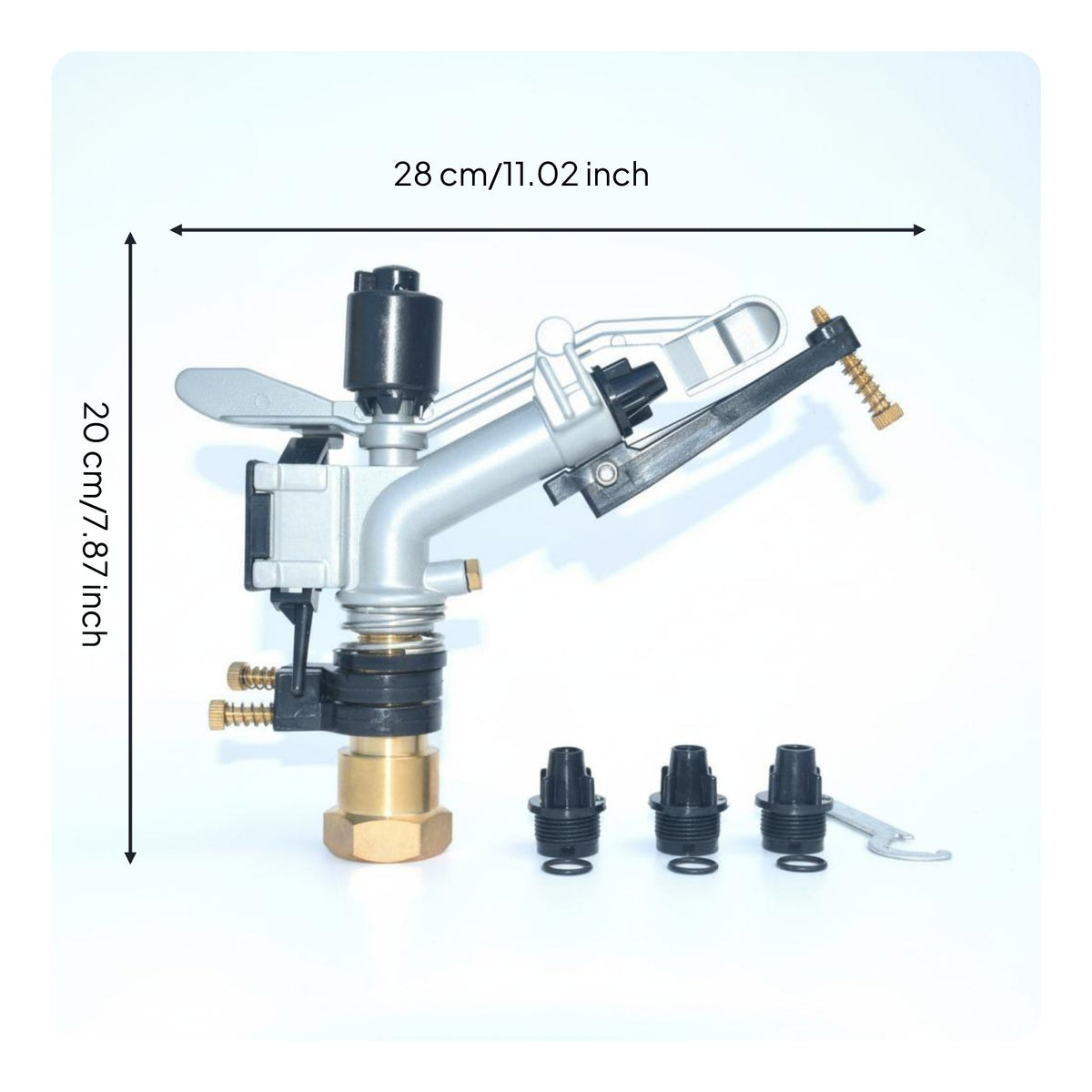 Large Area Coverage Rotating Rotary Sprinkler Good Atomization Heavy Duty Metal Sprinkler Rust-Proof for Landscapers, Dust Suppression