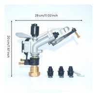 Large Area Coverage Rotating Rotary Sprinkler Good Atomization Heavy Duty Metal Sprinkler Rust-Proof for Landscapers, Dust Suppression
