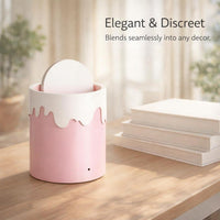 Mini Trash Can with Lid, Small Waste Bin for Desk, Desktop Trash Can, Mini Garbage Bin for Bedroom, Tiny Trash Can for Vanity, Desk Bin