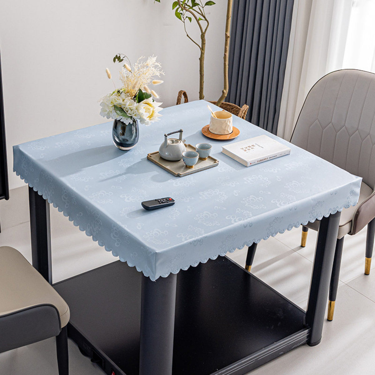 Heat Resistant Waterproof Tablecloth Wipe Clean Waterproof Table Cover Anti-Slip for Families, Homeowners, Living Room, Kitchen, Restaurants