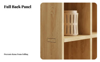 Large Capacity Solid Wood Bookcase Versatile Use Solid Wood Bookshelf Accessible Design Wooden Grid Shelf Strong Load-Bearing for Children, Homeowners, Kindergarten, Living Room, Playroom, Bedroom