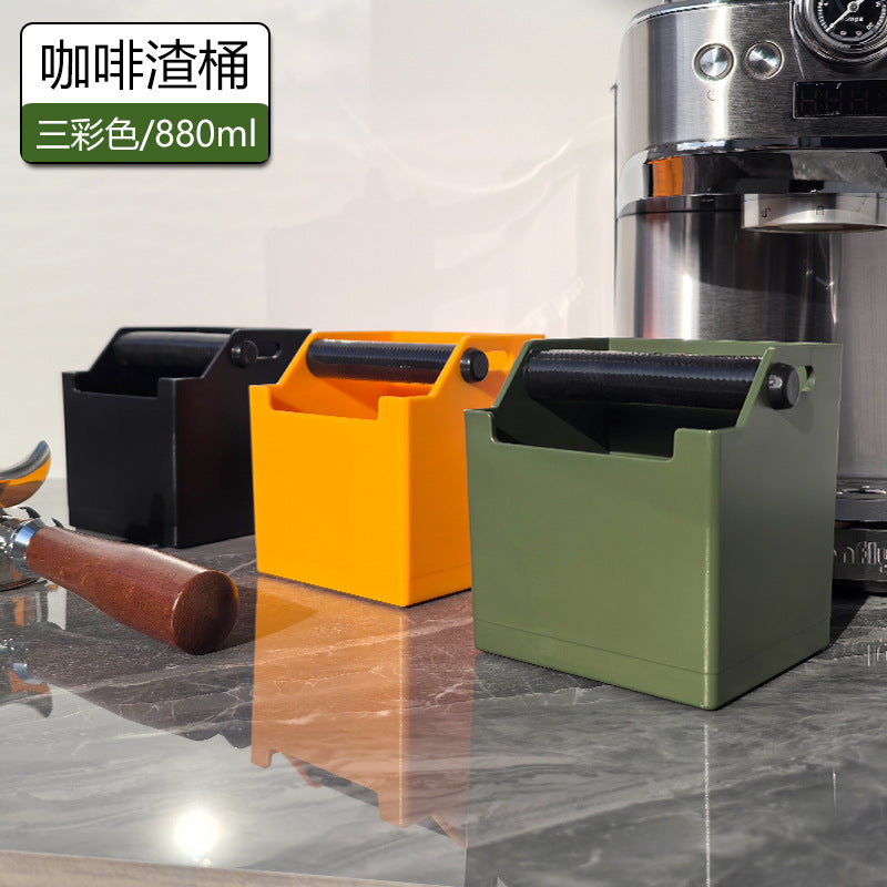 Coffee Knock Box for Semi-Automatic Espresso Machines, Straight Mini ABS Plastic Waste Bin