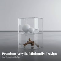 Clear Acrylic Display Case High Clearness Acrylic Display Box Figurine Storage Case Particles Proof Stackable Figurine Showcase