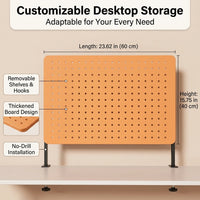 Pegboard Organizer for Desk with Clamp Mount, Metal Peg Boards for Workspace Organization, Removable Table Storage Rack for Students