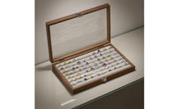 Metal Clasp Wood-Grain Finger Jewelry Holder Case Lined Interior Glass Lid Finger Jewelry Holder Box