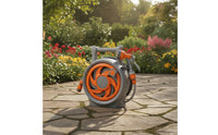 Portable Hose Reel with Spray Nozzle Compact Hose Storage Reel Handheld Organizer Convenient for Gardeners, Homeowners, Gardens, Car Washing, Patios