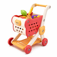 Plastic Toy Grocery Cart Perforated Panels Kids Shopping Cart Play Set Fine Motor Skills for Children