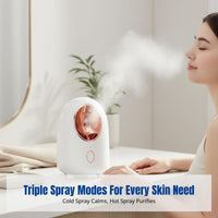 Nano Facial Steamer, Hot & Cold Dual Spray, Deep Hydration, Home Skincare, Large Tank