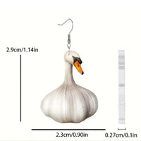 Garlic Earrings Funny Novelty Earrings Unique for Everyday Wear, Women