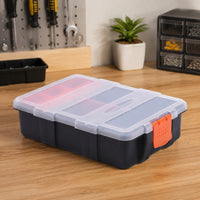 Slimline Screw Organizer Box Sturdy Hardware Storage Case Heavy-Duty Container Rugged for DIYers, Garage