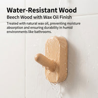 Wooden Coat Hook, Pre-mounted Wall Mounted Single Wood Hook, Nordic Wood Coat Hooks for Kids Room, 15kg Capacity