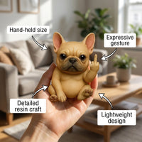 Mini Middle Finger Animal Statue, Cow Figurine Synthetic Resin Material, Gag Gift for Coworker, Office Desk Decoration Ornament