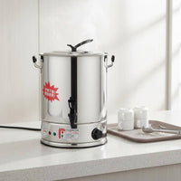 Stainless Metal Water Boiler Keep Warm Function Electric Hot Water Urn Fast Boiling Tabletop Tea Urn for Workplaces, Caterers, Office Breakrooms