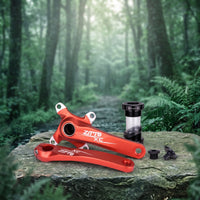 Mountain Bike Crankset Hollow Unified Mountain Bike Crank Arms 104BCD Crank Arms with Spindle for Cyclists, Trail Bikes, Cycle Repair