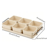 Light Luxury Aesthetic Multi-Grid Candy and Nut Dish Modern Design Divided Serving Tray with Lid Removable Compartments for Living Room