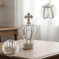 Candle Holder Regal Candle Holder with Crested Outline Rustic Decoration for Wedding