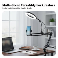 Circular Light Ph Single Holder Adjustable Height & Angle Circular Light with Ph Single Holder Desktop on-Air Broadcasting Stand