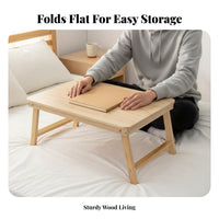 Space-Saving Foldable Laptop Table Multi-Functional Lap Desk No Assembly Required Portable Furniture Sturdy Design for Students, Telecommuting Workers, People with Limited Mobility, Bedroom, Dormitory, Living Room, on the Floor