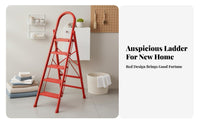 Foldable Folding Step Ladder Space-Saving A-Shaped Ladder Multi-Functional Household Step Stool Wide Steps for Homeowners, Adults, Seniors, Indoor, Kitchen, Living Room, Closet