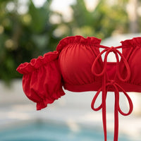 Swimsuit for Girls and Women's Bikinis in a Retro European Style, Padded Set with Comfortable Chest Pads for Water Sports