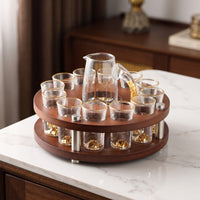 Round Tabletop Decanter Set with Rack