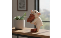 Resin Pig Figurine Artisanal Appearance Cute Pig Ornament for Flower Pot
