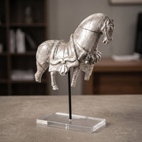 Horse Sculpture Modern Horse Statue Rustic for Entryway, Study, Equestrians