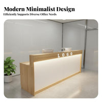 Minimalist Front Counter Sturdy Construction Shop Cashier Table Wear-Resistant Reception Counter Table for Shopkeepers, Hair and Wellness Center