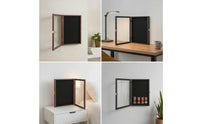 Pin Display Case with Hinged Door Wall-Mounted Shadow Box with Glass Front Rectangular Shadow for Collectors, Home Decor, Office