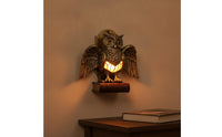 Owl Wall Lamp Vintage Owl Lamp with Book Base Gothic Stylish for Reading Corner, Bedroom