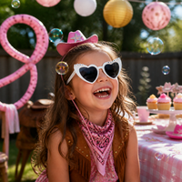 BRIDETOBE Pearl Diamond Halloween Letter Heart Sunglasses for Bridal Party