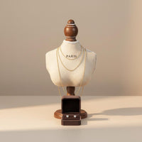 Linen Textile Necklace Display Bust Wooden Base Necklace Bust Stand Sturdy Handmade for Shop Owners, Showroom