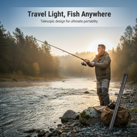 Carbon Fiber Telescopic Fishing Rod with Luminous Soft Tail for Sea Fishing and Rock Fishing