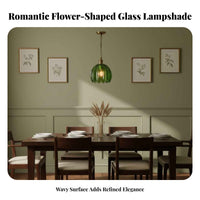 Blooming Glass Lampshade Elegant Design Vintage Flower Lampshade Easy Installation Rim Glass Shade for Homeowners, Bedroom, Hallway, Office