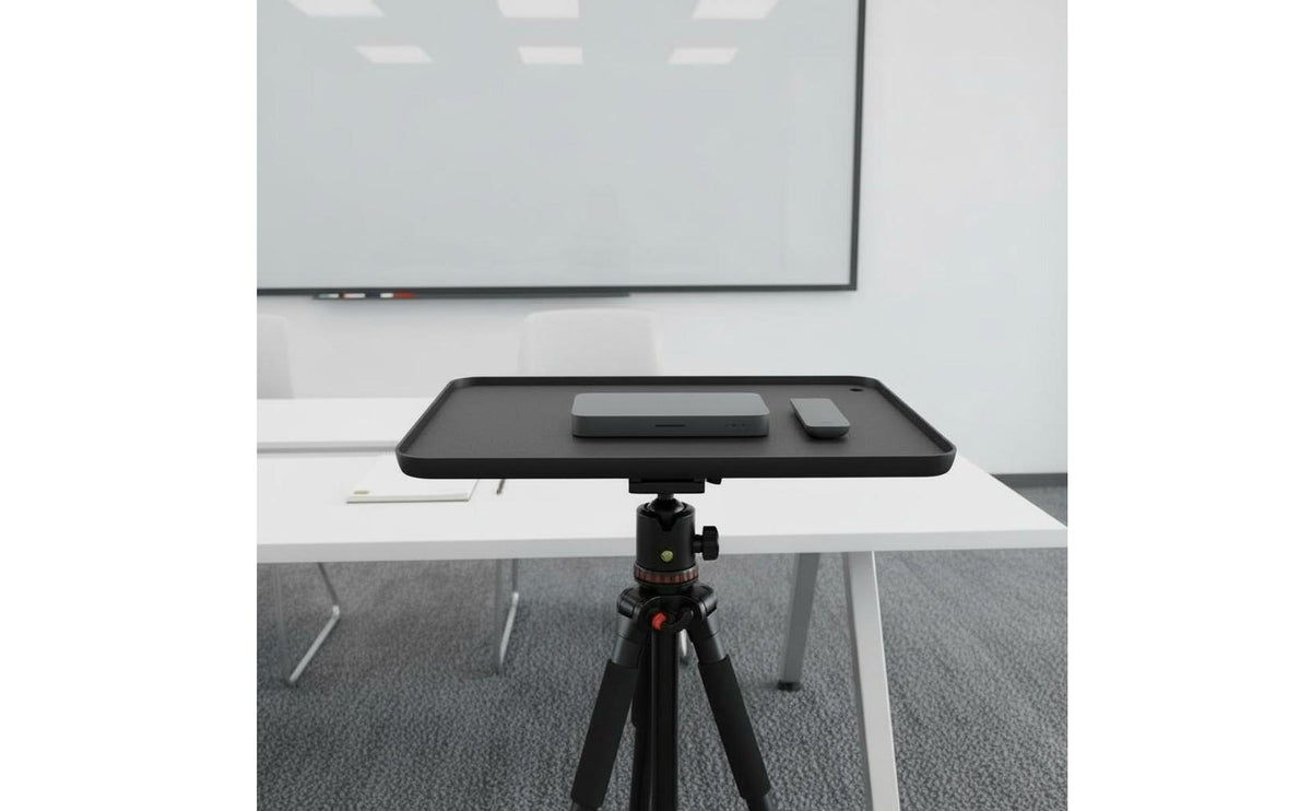Drill-Tool-Less Display Device Tray Easy Installation Tripod Display Device Plate Portable for Home Theater, Living Room, Bedroom